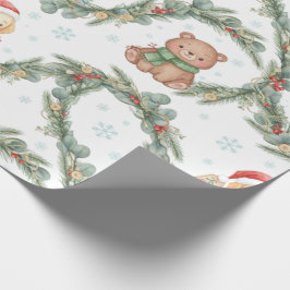 Fantastische kerstdieren in het bos cadeaupapier