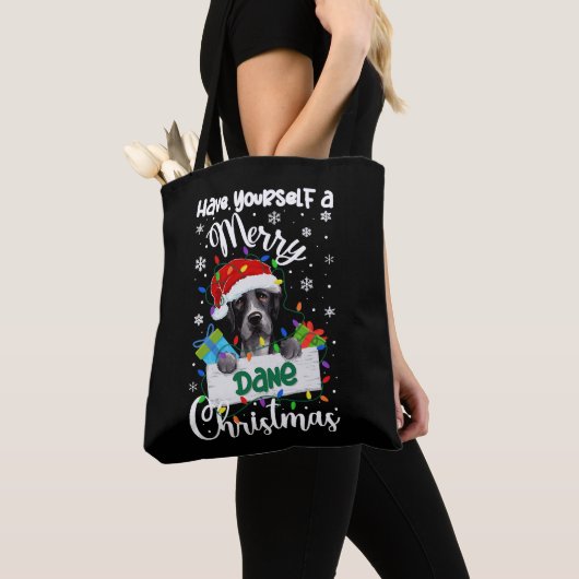 Fantastische kerstfeestjes met geweldige dane-kers tote bag (Dichtbij)