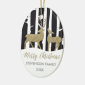 Fantastische kerstgouden deers fotoversiering keramisch ornament (Links)