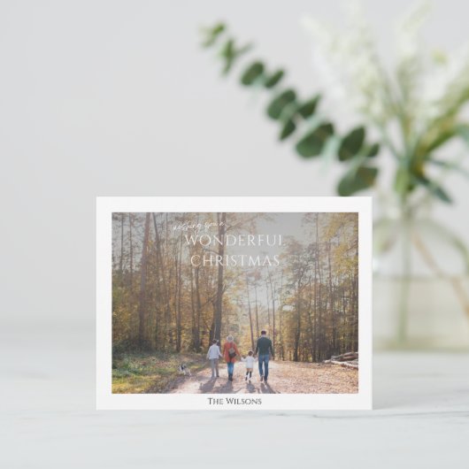 fantastische kerstmis elegant één foto - kerstmis feestdagenkaart (Staand voorkant)