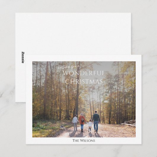 fantastische kerstmis elegant één foto - kerstmis feestdagenkaart (Voorkant / Achterkant)