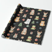 Fantastische Kerstwezens Feestelijke Cadeaupapier (Uitgerold)