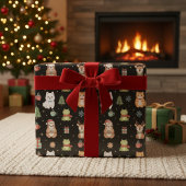 Fantastische Kerstwezens Feestelijke Cadeaupapier