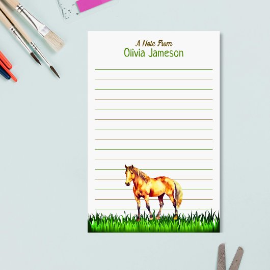 Fantastische kindernaam PAARD Gelinieerd briefpapi Briefpapier