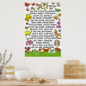 Fantastische Kinderuitdrukkingen Ontwerp Poster (Keuken)