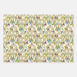 Fantastische Kleuren Dream Catchers Patroon Inpakpapier Vel