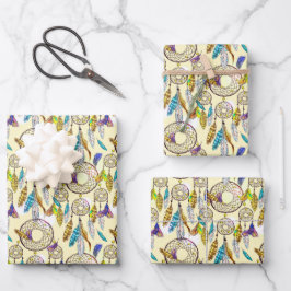 Fantastische Kleuren Dream Catchers Patroon Inpakpapier Vel
