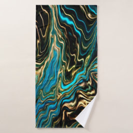 Fantastische kleuren van Gold Black Aqua Bath Towe Badhanddoek