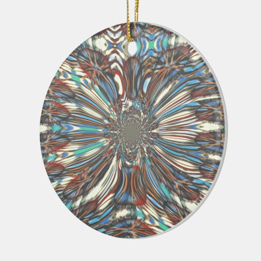 Fantastische kleuren voor een stadskertje keramisch ornament (Links)