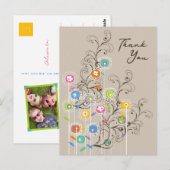 Fantastische kleurrijke bloem tuin bedankt briefkaart (Voorkant / Achterkant)