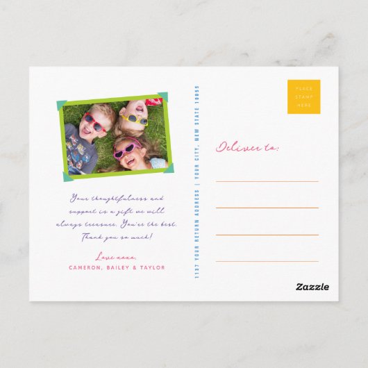 Fantastische kleurrijke bloem tuin bedankt briefkaart (Achterkant)