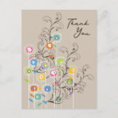 Fantastische kleurrijke bloem tuin bedankt briefkaart (Voorkant)