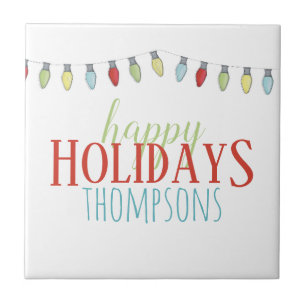 Fantastische kleurrijke kerstkaarslichten tegeltje