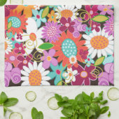 Fantastische kleurrijke lentbloemen theedoek (Gevouwen)