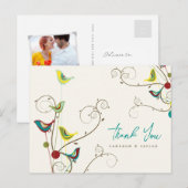 Fantastische kleurrijke vogels en zwemvogels zomer briefkaart (Voorkant / Achterkant)