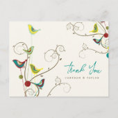 Fantastische kleurrijke vogels en zwemvogels zomer briefkaart (Voorkant)