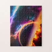 Fantastische kleurrijke wolken en planetenlandscha legpuzzel (Verticaal)