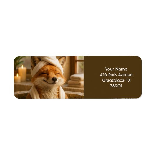 Fantastische Knuffelige Vos In Spa Etiket (Voorkant)