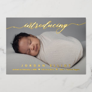Fantastische kondiging van de Baby van de Folie va Feestdagenkaart