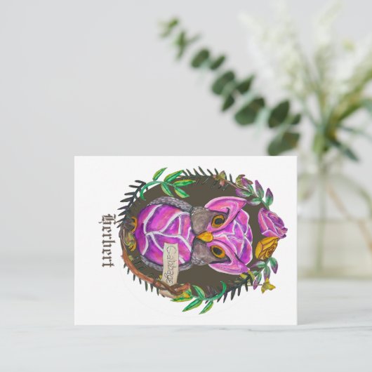 Fantastische kool-uil - schattige uil briefkaart (Staand voorkant)