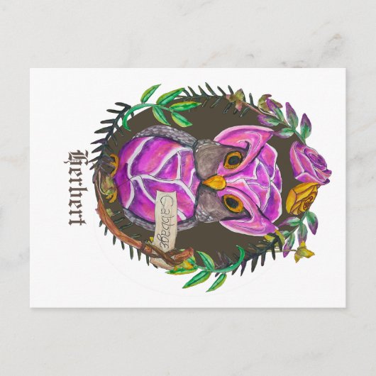 Fantastische kool-uil - schattige uil briefkaart (Voorkant)