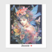Fantastische kunst in bloemen sticker (Vel)