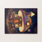Fantastische kunst in paddenstoel legpuzzel (Horizontaal)