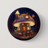 Fantastische kunst in paddenstoel ronde button 5,7 cm (Voorkant)