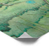 Fantastische kunst met gekantelde bossen en padden poster (Hoek)