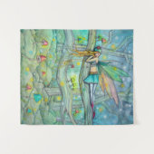 Fantastische kunst met gekantelde bossen en padden wandkleed (Voorkant (horizontaal))