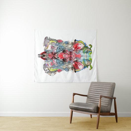 Fantastische kunst simetrisch wandkleed (In Situ (horizontaal))