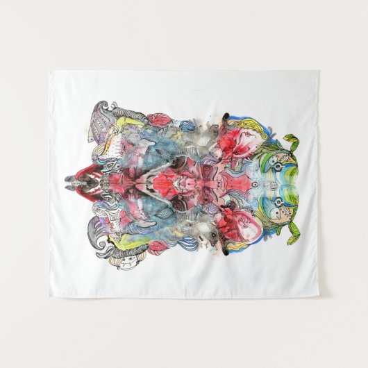 Fantastische kunst simetrisch wandkleed (Voorkant (horizontaal))