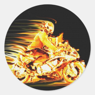 Fantastische kunst van de fiermotor ronde sticker
