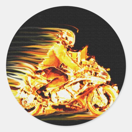 Fantastische kunst van de fiermotor ronde sticker (Voorkant)