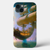 Fantastische kunst van het vliegende schip Case-Mate iPhone case (Achterkant)
