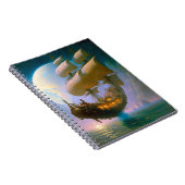 Fantastische kunst van het vliegende schip notitieboek (Rechterzijde)