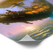 Fantastische kunst van het vliegende schip poster (Hoek)