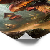 Fantastische kunst van paddenstoelen poster (Hoek)