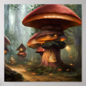 Fantastische kunst van paddenstoelen poster (Voorkant)