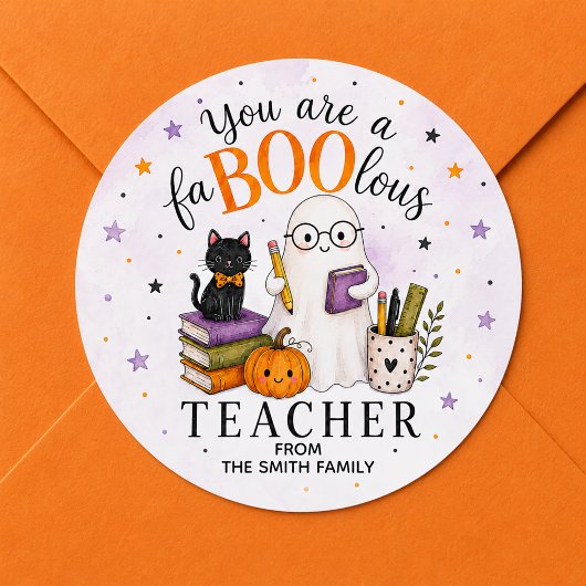 Fantastische Leraar Halloween Ronde Sticker