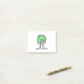 Fantastische leuke buitenaardse tekening post-it® notes (Op bureau)