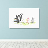 Fantastische Marcherende Dierenband Canvas Afdruk (Insitu (Houten vloer))