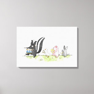 Fantastische Marcherende Dierenband Canvas Afdruk