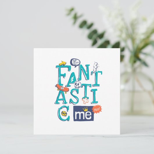 Fantastische Me Round Sticker Design Kaart (Staand voorkant)