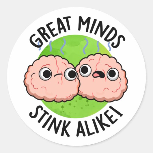 Fantastische minden gooien zich af als Funny Brain Ronde Sticker (Voorkant)