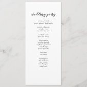 Fantastische minimalistische weddenschappen programmakaart (Achterkant)