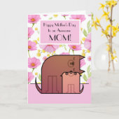 Fantastische Moeder 5" x 7" Vouwbare Wenskaart Kaart (Gele Bloem)