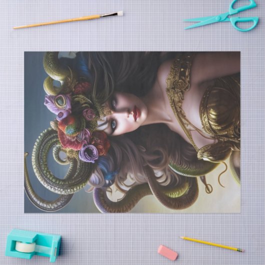 Fantastische mooie Medusa Flowers maakt ontkoppeli Tissuepapier (Craft)