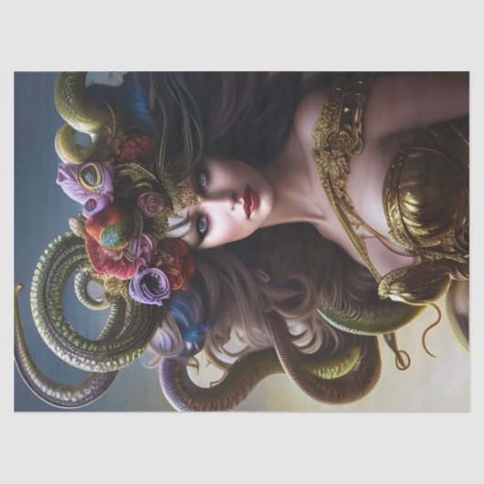 Fantastische mooie Medusa Flowers maakt ontkoppeli Tissuepapier (Voorkant)