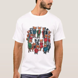 Fantastische Mr. Fox hoofdpersonen Art T-shirt
